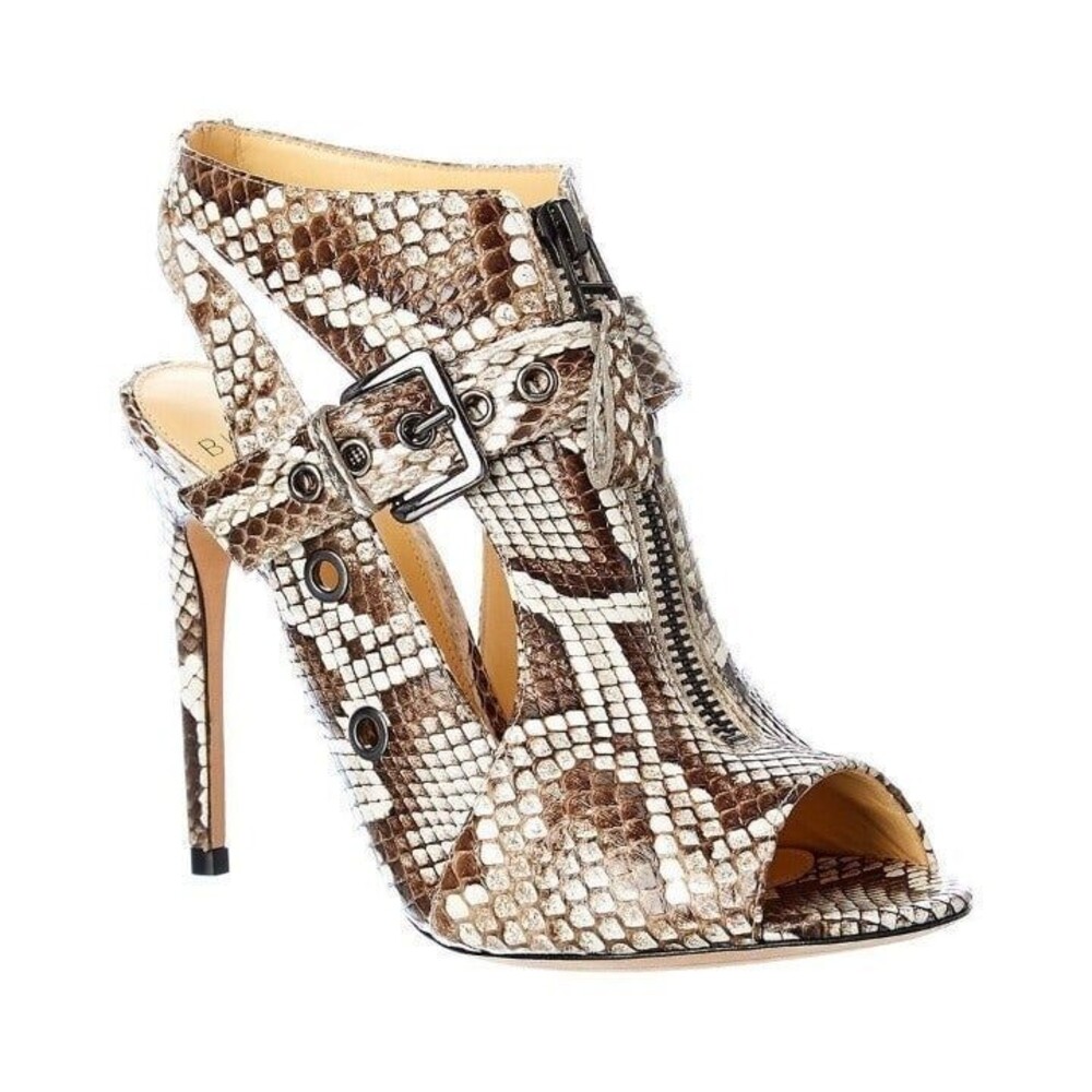 Alexandre Birman Ruby Snake Embossed Leather Sandal Size 6